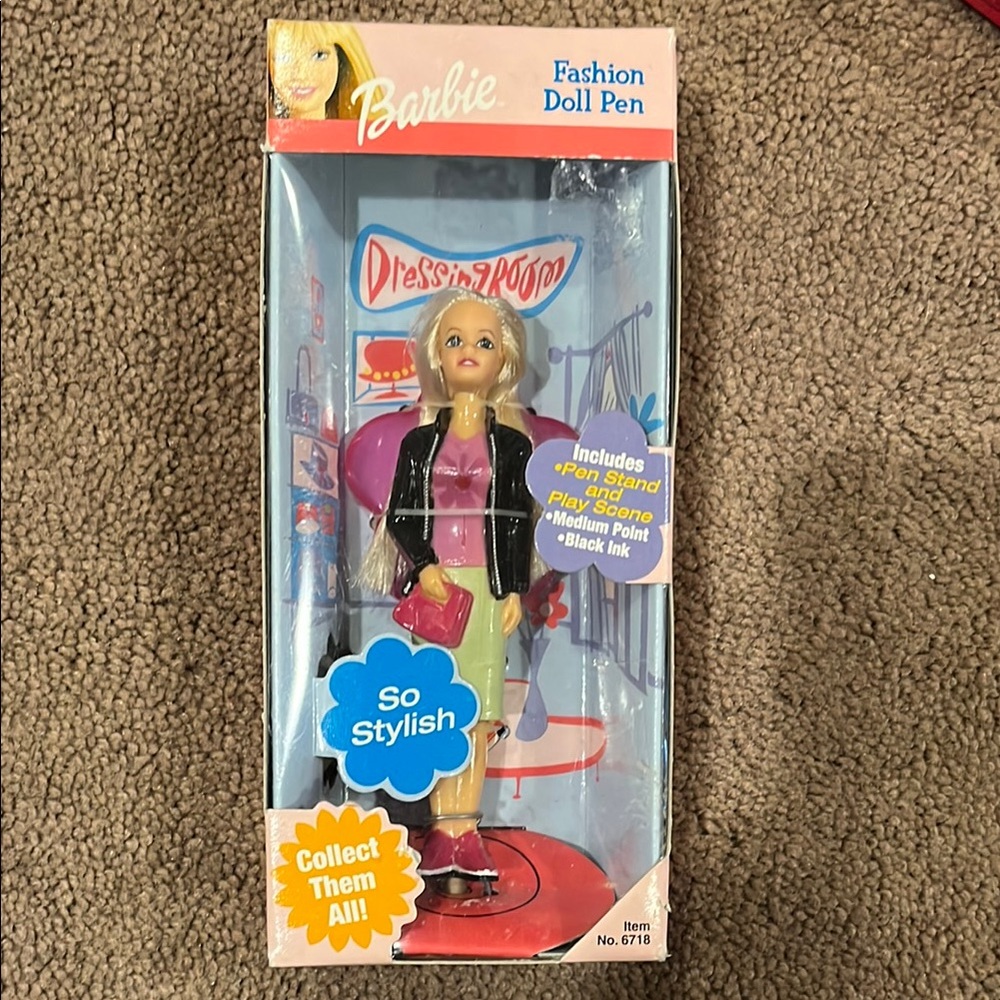 Barbie So Stylish Fashion Doll Pen with Pink and Black Outfit